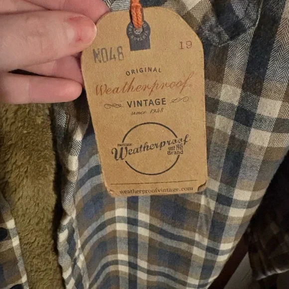 Weatherproof Mens Hooded Sherpa Lined Soft Brushed Plaid Shirt Jacket - Picture 6 of 8